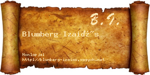 Blumberg Izaiás névjegykártya